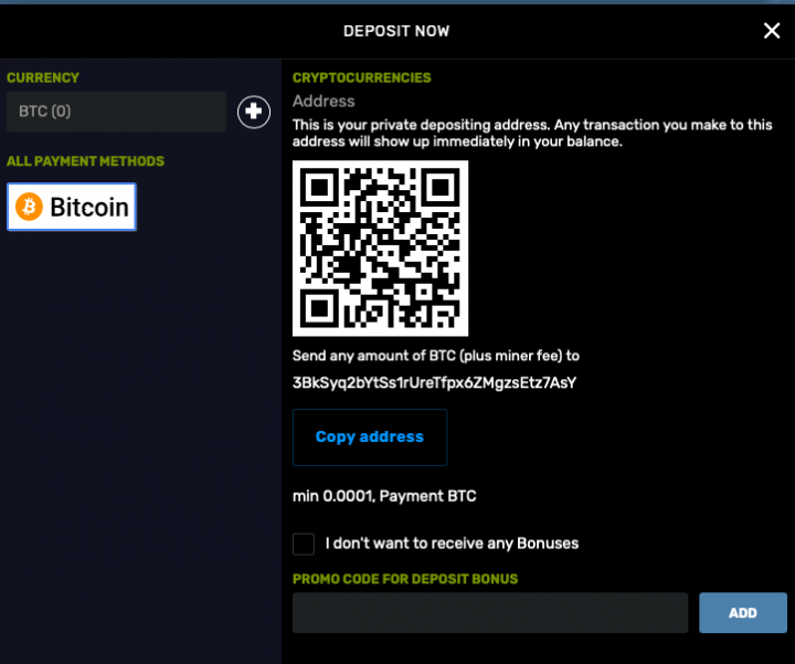 Bitcoincasino.us account registration